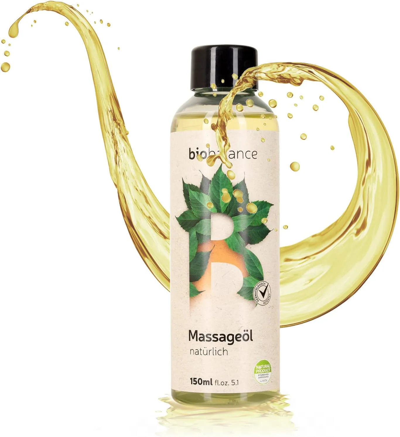 Bild von BIO BALANCE veganes Massageöl 150 ml dermatologisch getestet mit Vitamin E und Shea Butter für Wellness und Anti-Stress Massage in recycelter Flasche