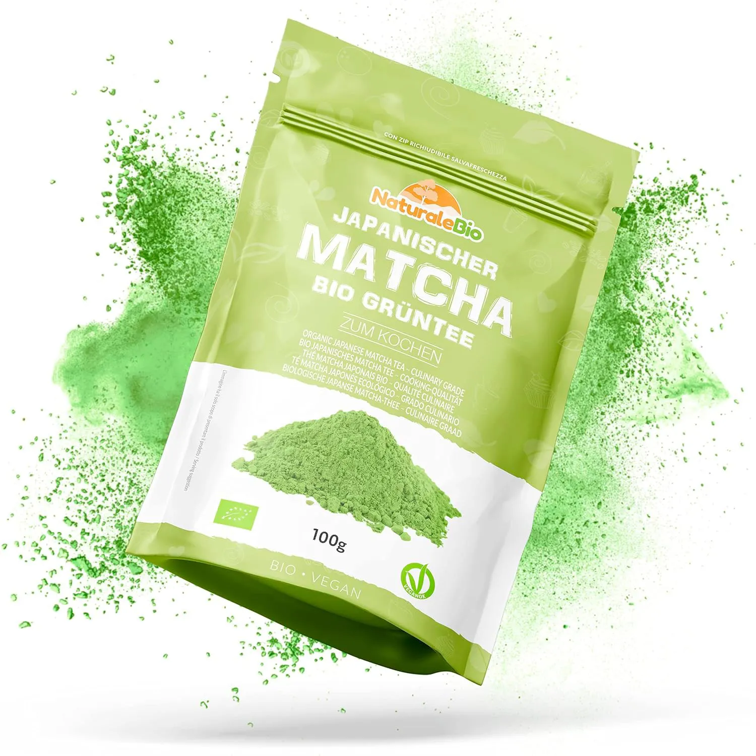 Bild von BIO Green Tea Pulver 100g aus Japan, vegan und glutenfrei, ideal zum Kochen und Backen