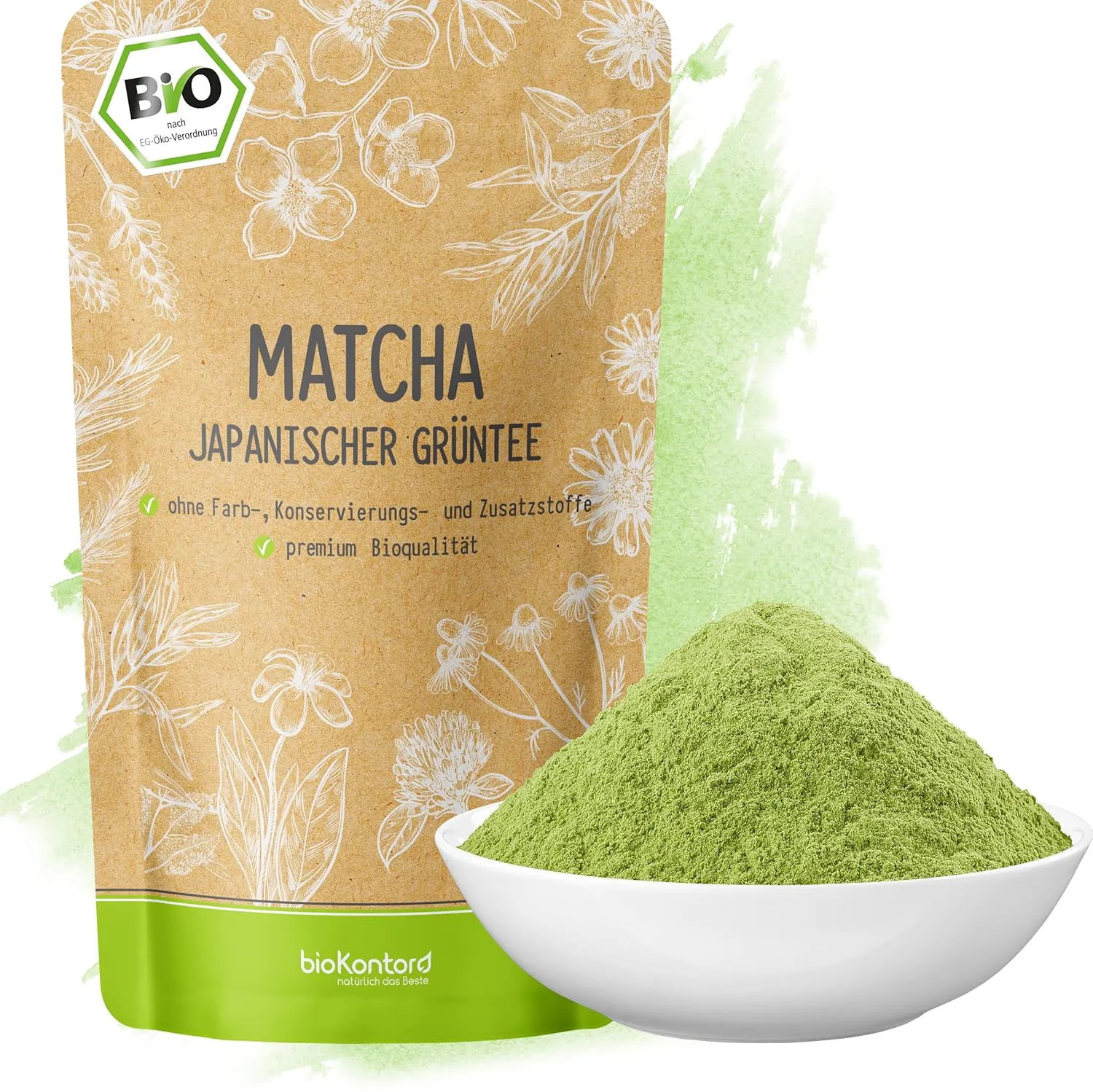 Bild von bioKontor Matcha BIO Pulver 100 g 100% natürlich und ohne Zusätze