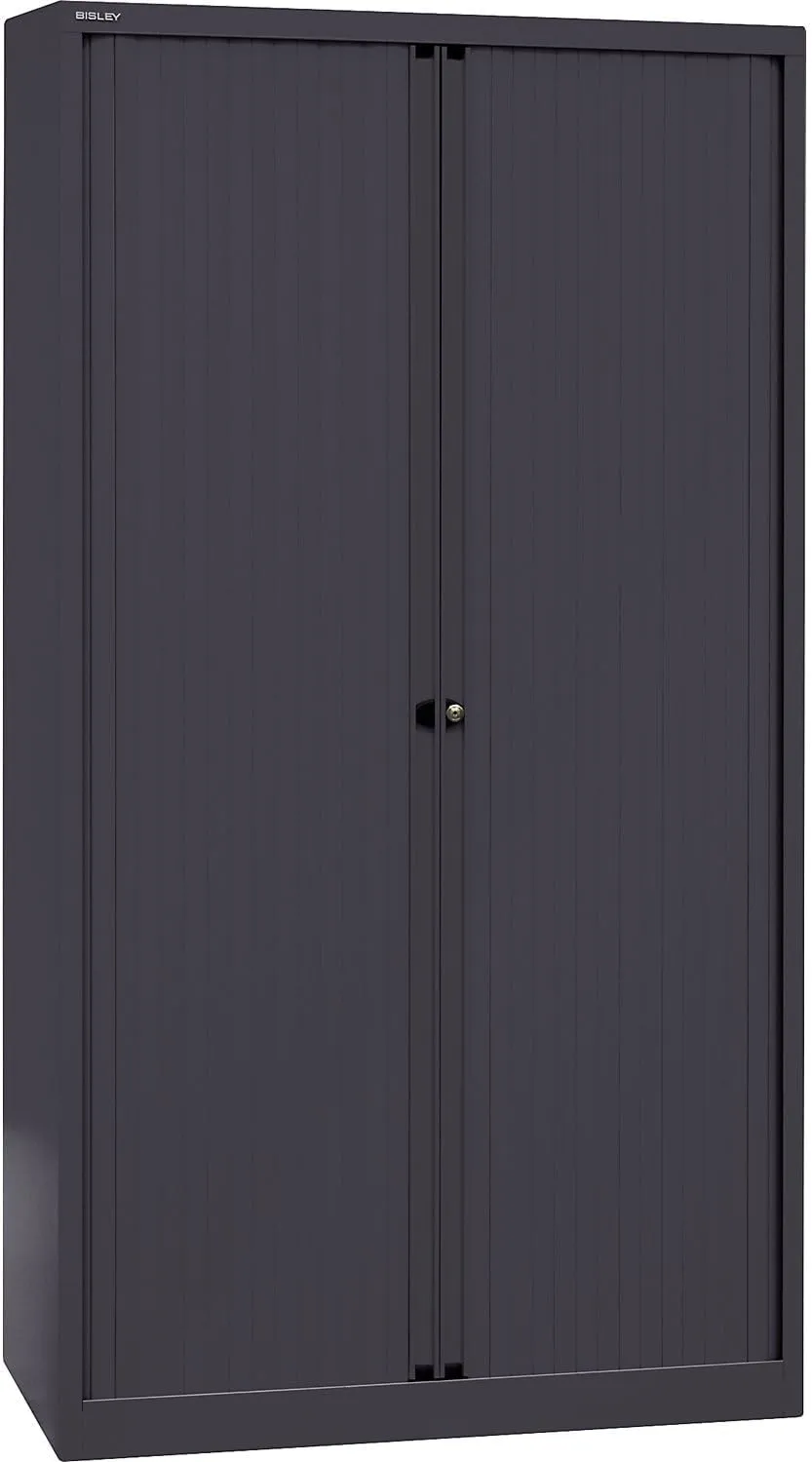Bild von BISLEY Euro-Rollladenschrank mit 1000 mm Breite und 4 Fachböden in Schwarz