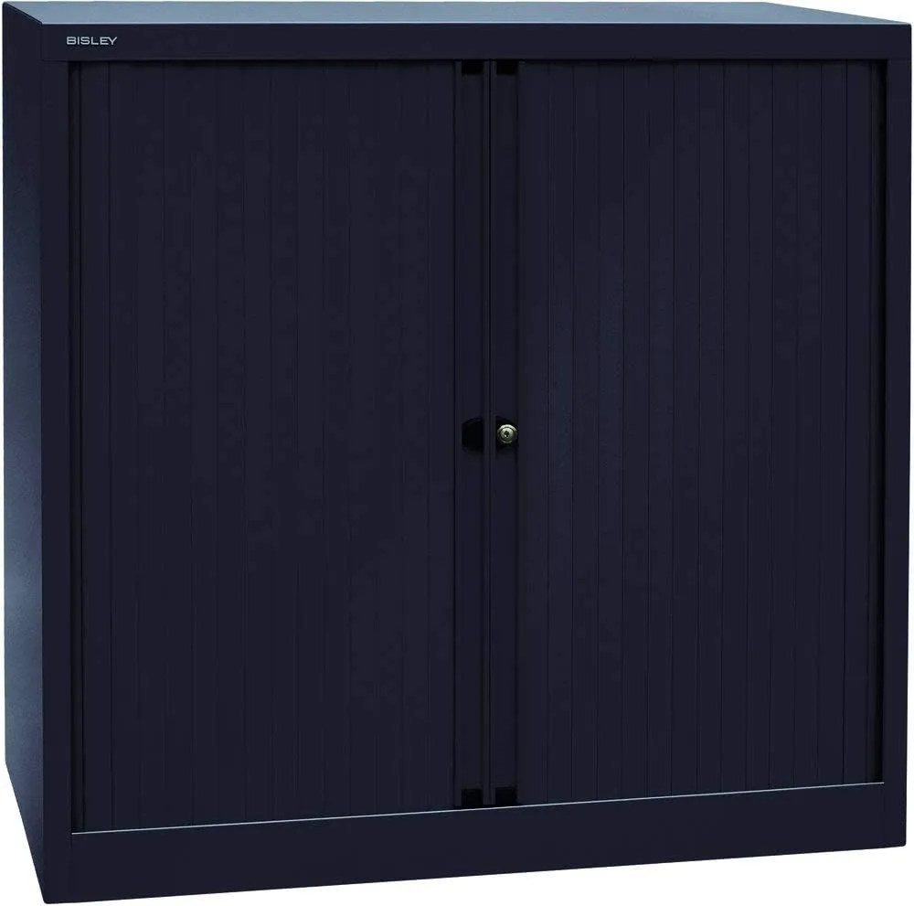 Bild von BISLEY EuroTambour Rollladenschrank mit 2 Fachböden in Schwarz, 43 x 100 x 103 cm, Artikelnummer 5633