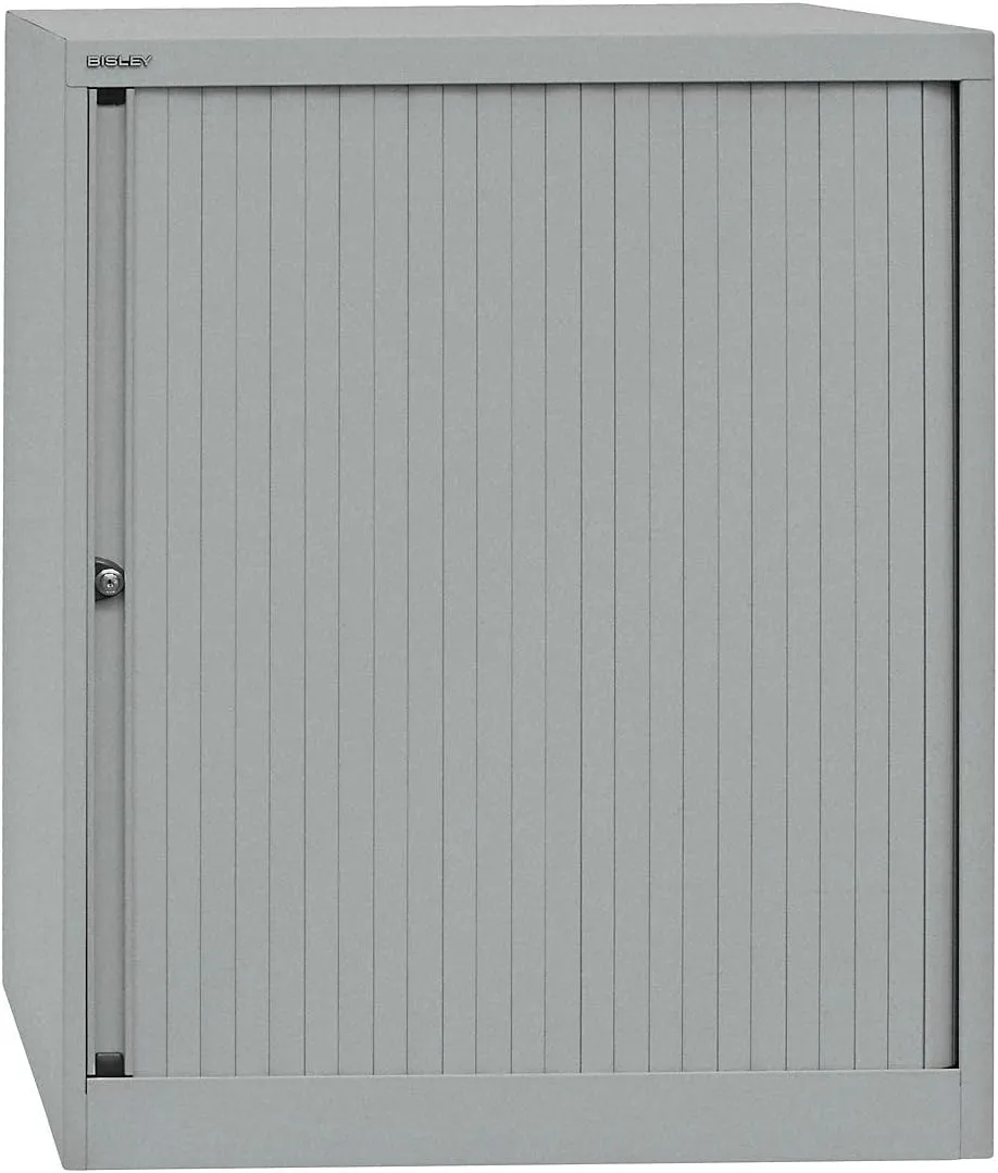Bild von BISLEY EuroTambour Rollladenschrank mit 2 Fachböden in Silber, 43 x 80 x 103 cm