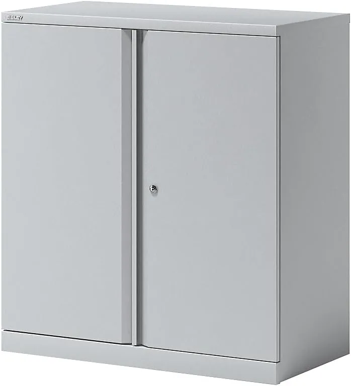 Bild von BISLEY Flügeltürenschrank Essentials in Lichtgrau mit einem Fachboden für zwei Ordnerhöhen, Maße 47 x 91,4 x 100 cm