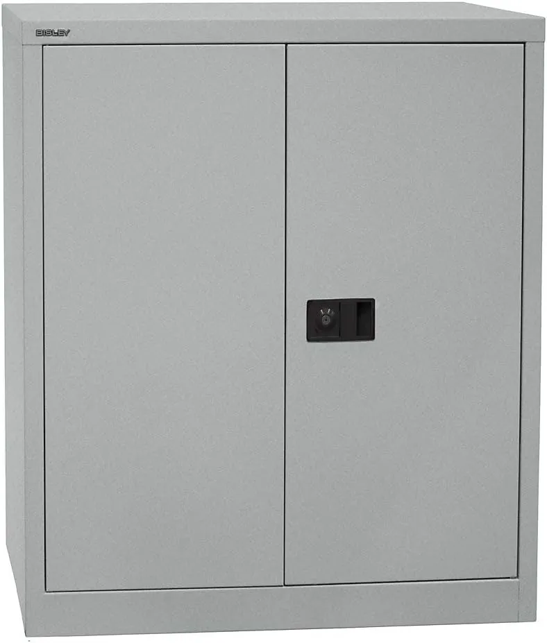Bild von BISLEY Flügeltürenschrank in Silber mit 1 Fachboden und abschließbarer Funktion, Maße 40 x 91,4 x 100 cm