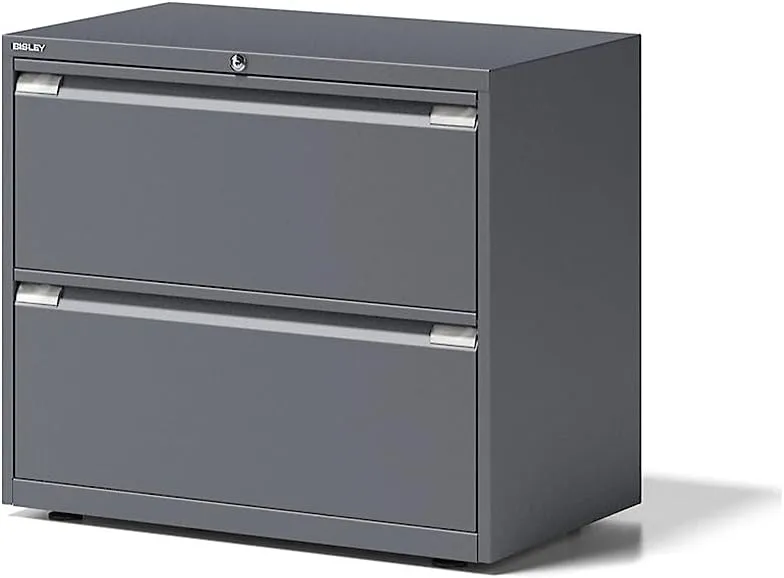 Bild von BISLEY Hängeregistraturschrank Essentials in Anthrazitgrau mit 2 Hängeregistraturen und den Maßen 47 x 80 x 70 cm