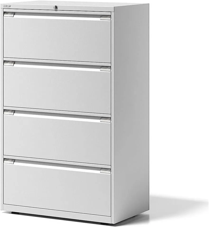 Bild von BISLEY Hängeregistraturschrank Essentials in Verkehrsweiß mit 4 Hängeregistraturen und den Maßen 47 x 80 x 130 cm