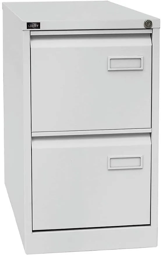 Bild von BISLEY Light Hängeregistraturschrank in Lichtgrau mit zwei Schubladen für DIN A4 Unterlagen, Maße 62,2 x 41,3 x 71,1 cm