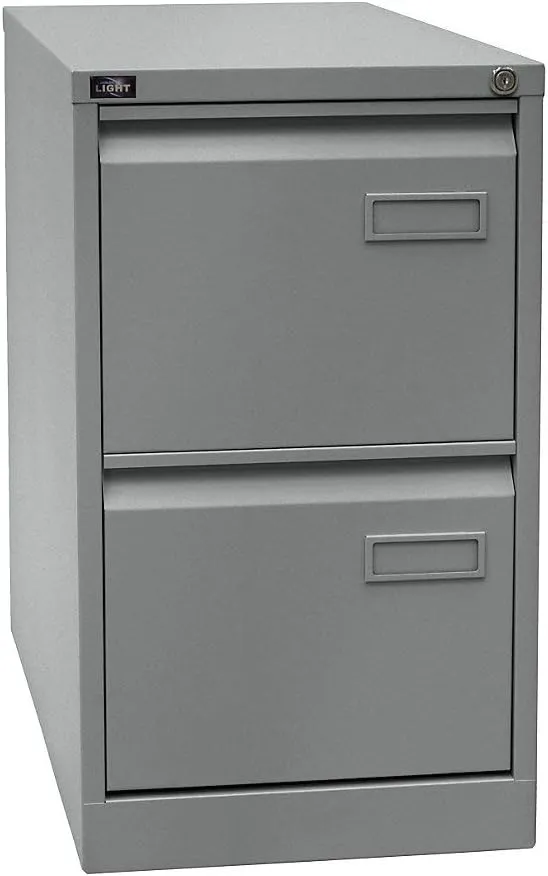 Bild von BISLEY Light Hängeregistraturschrank mit 2 Schubladen für DIN A4 Unterlagen in Silber, Maße 62,2 x 41,3 x 71,1 cm