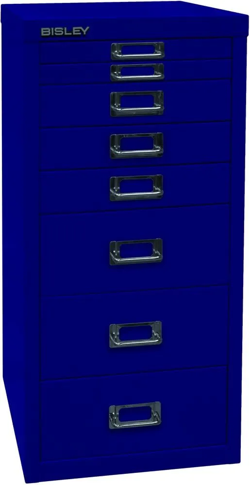 Bild von BISLEY MultiDrawer 29er Serie in Oxfordblau mit 8 Schubladen für DIN A4, Maße 38 x 27,9 x 59 cm