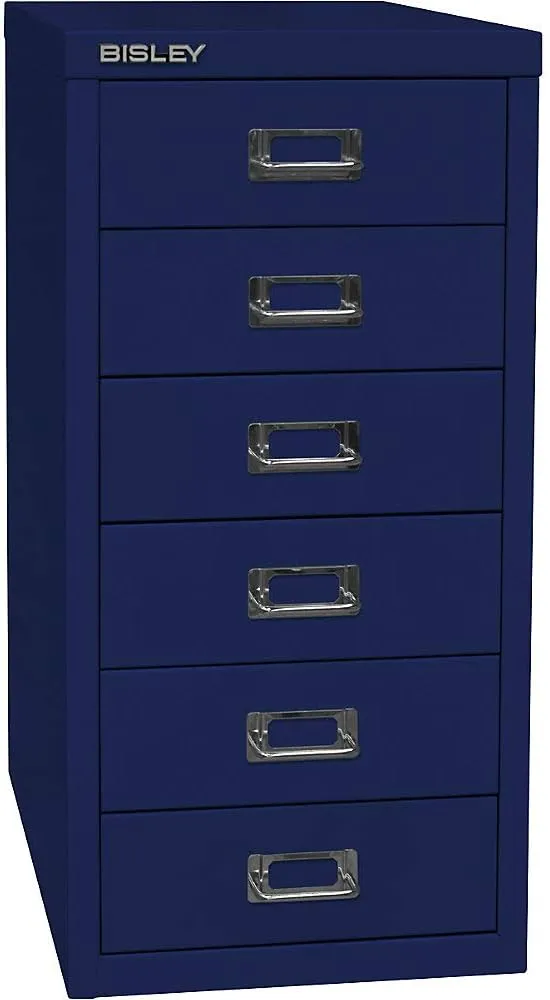 Bild von BISLEY MultiDrawer 29er Serie mit 6 Schubladen in Oxfordblau, DIN A4, Maße 38 x 27,9 x 59 cm