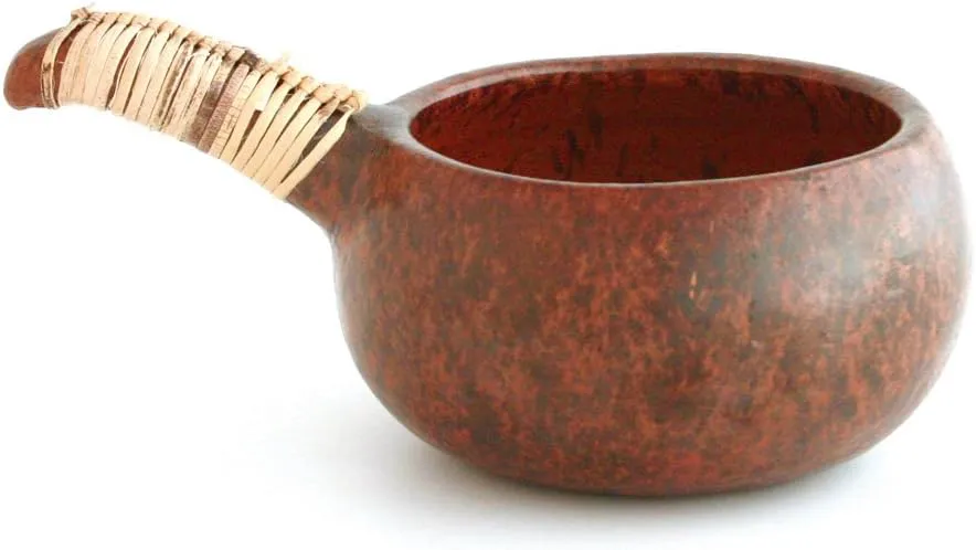 Bild von Bitto Räuchergefäß ATUM aus Terracotta mit Bastgriff, 21 cm lang, 6 cm hoch, 11 cm Durchmesser