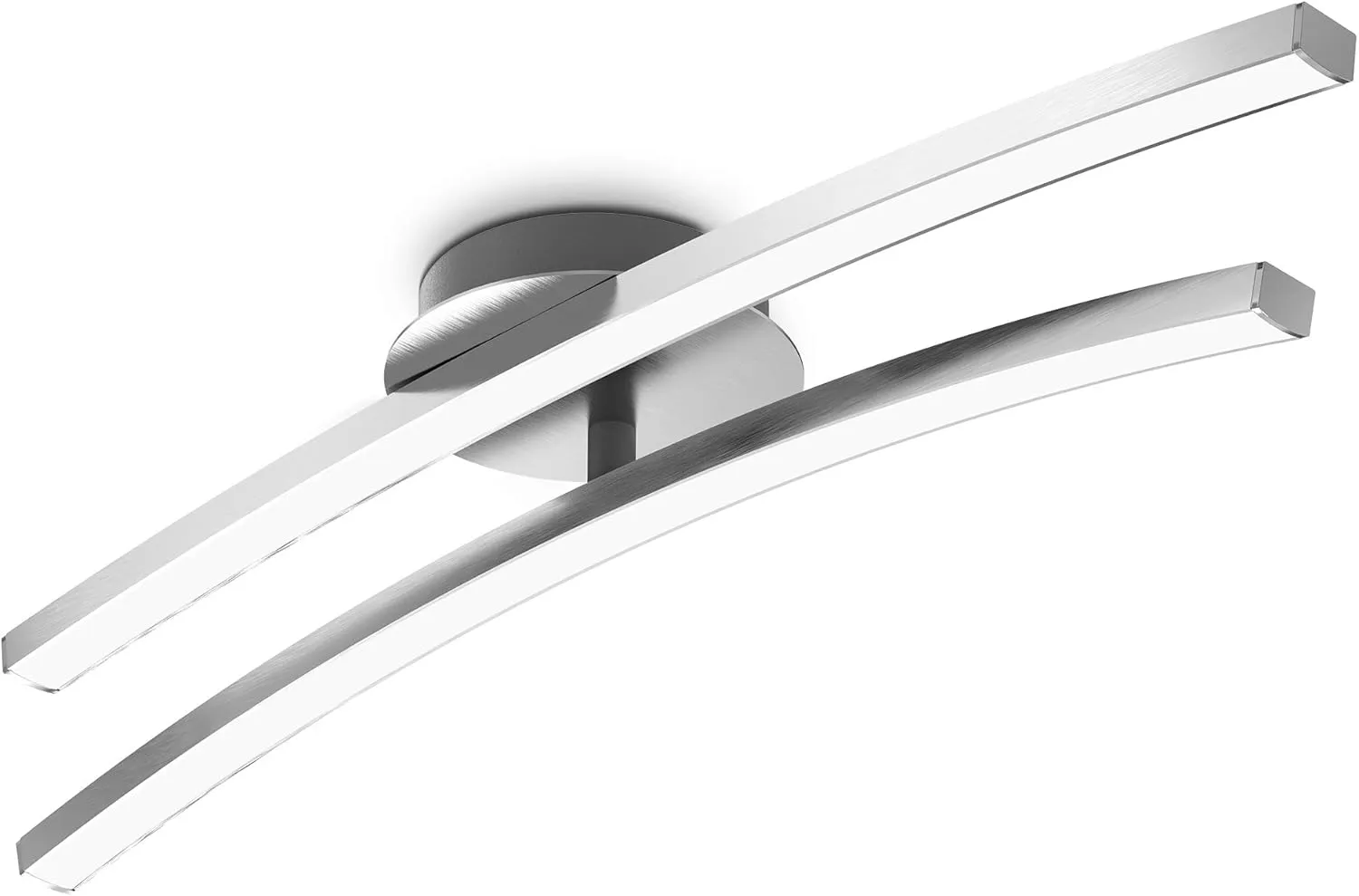 Bild von B.K.Licht LED Deckenlampe mit 12 Watt und 960 Lumen in Aluminiumfarbe, geeignet für Wohnzimmer, Schlafzimmer und Küche, Maße 54x12x7,5 cm