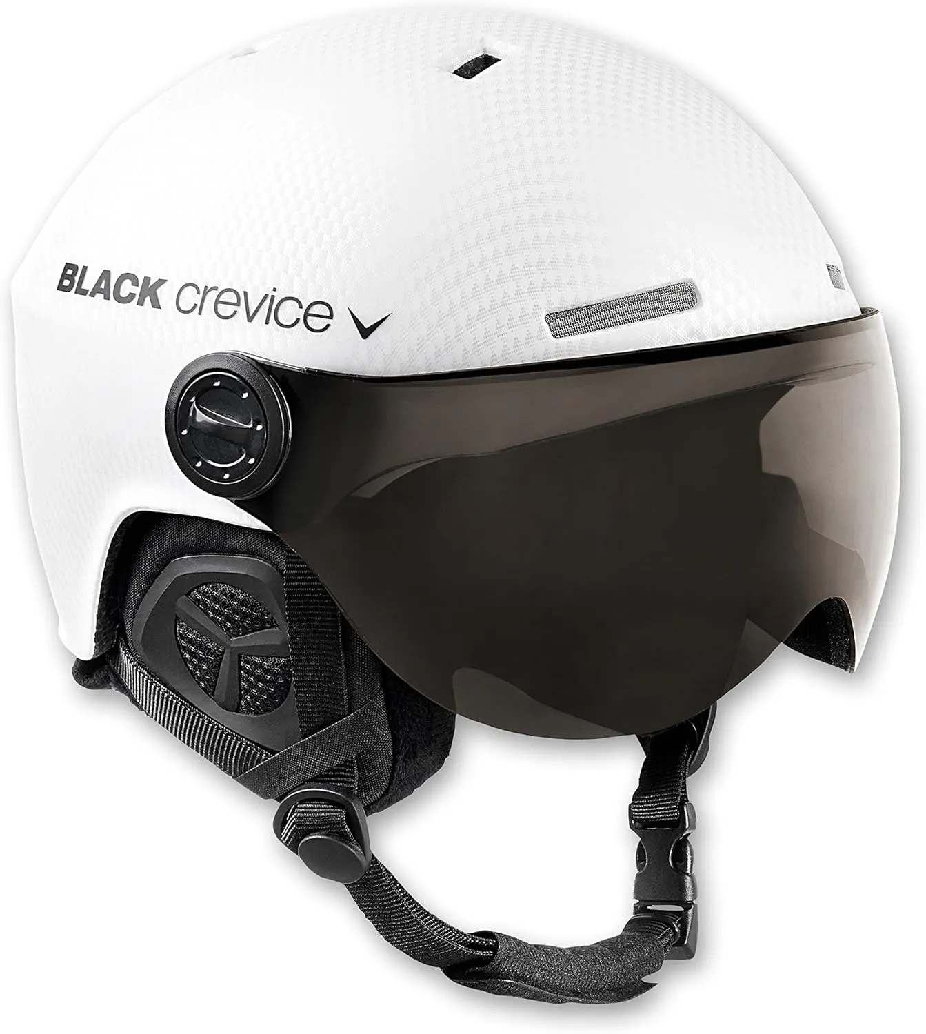Bild von Black Crevice Gstaad Skihelm mit Visier für Herren und Damen aus Polycarbonat, atmungsaktiv und größenverstellbar