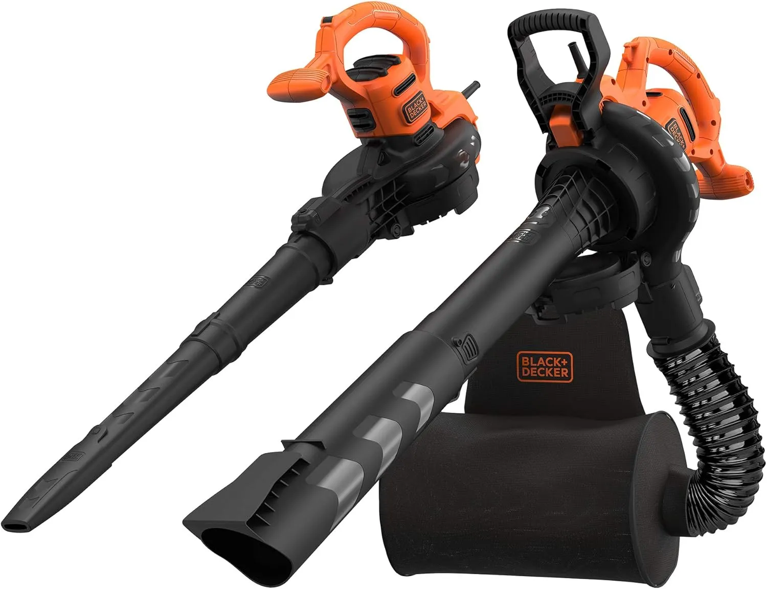 Bild von Black+Decker Elektro-Laubsauger Laubbläser BEBLV290 mit 2900 Watt und Häcksler, hohe Blasgeschwindigkeit von 315 km/h, 55 Liter Fangsack für Terrassen und Wege