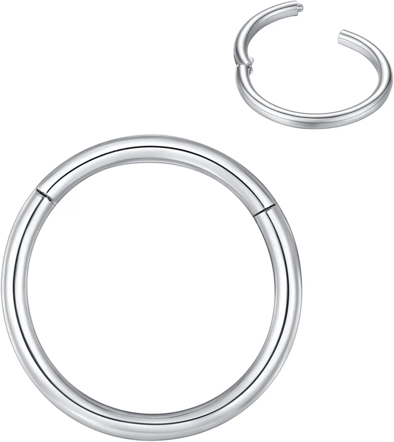 Bild von BLESSMYLOVE Nasenring Hoop aus 316L Chirurgenstahl, klappbarer Segmentring in verschiedenen Größen von 0,8 mm bis 2,0 mm für diverse Piercings