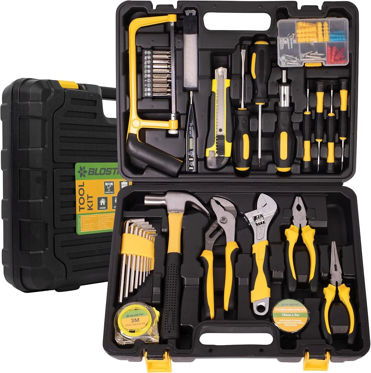 Bild von BLOSTM 100-teiliges Werkzeugset für DIY mit Hammer, Zange und Schraubendreher