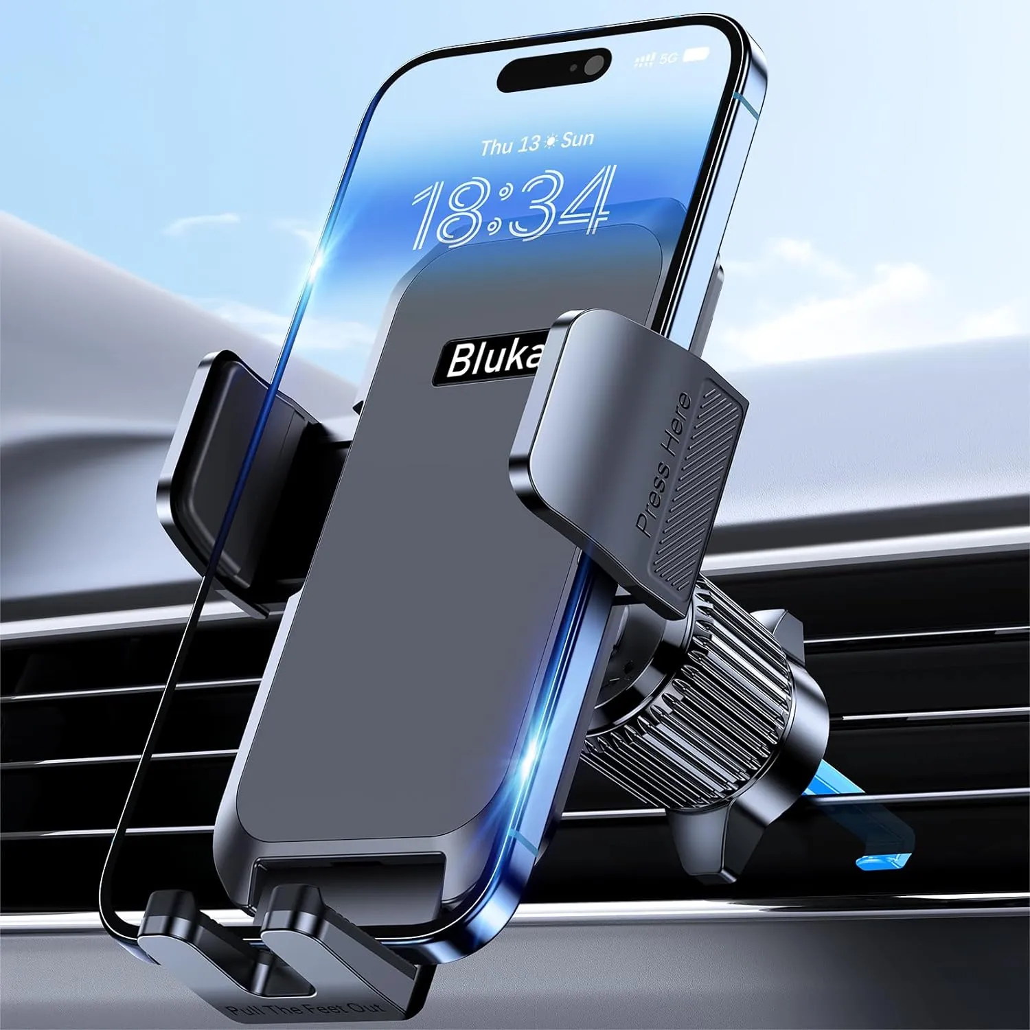 Bild von Blukar Auto Handyhalterung mit Ein-Knopf-Release und 360 Grad Drehfunktion für iPhone und Android Smartphones