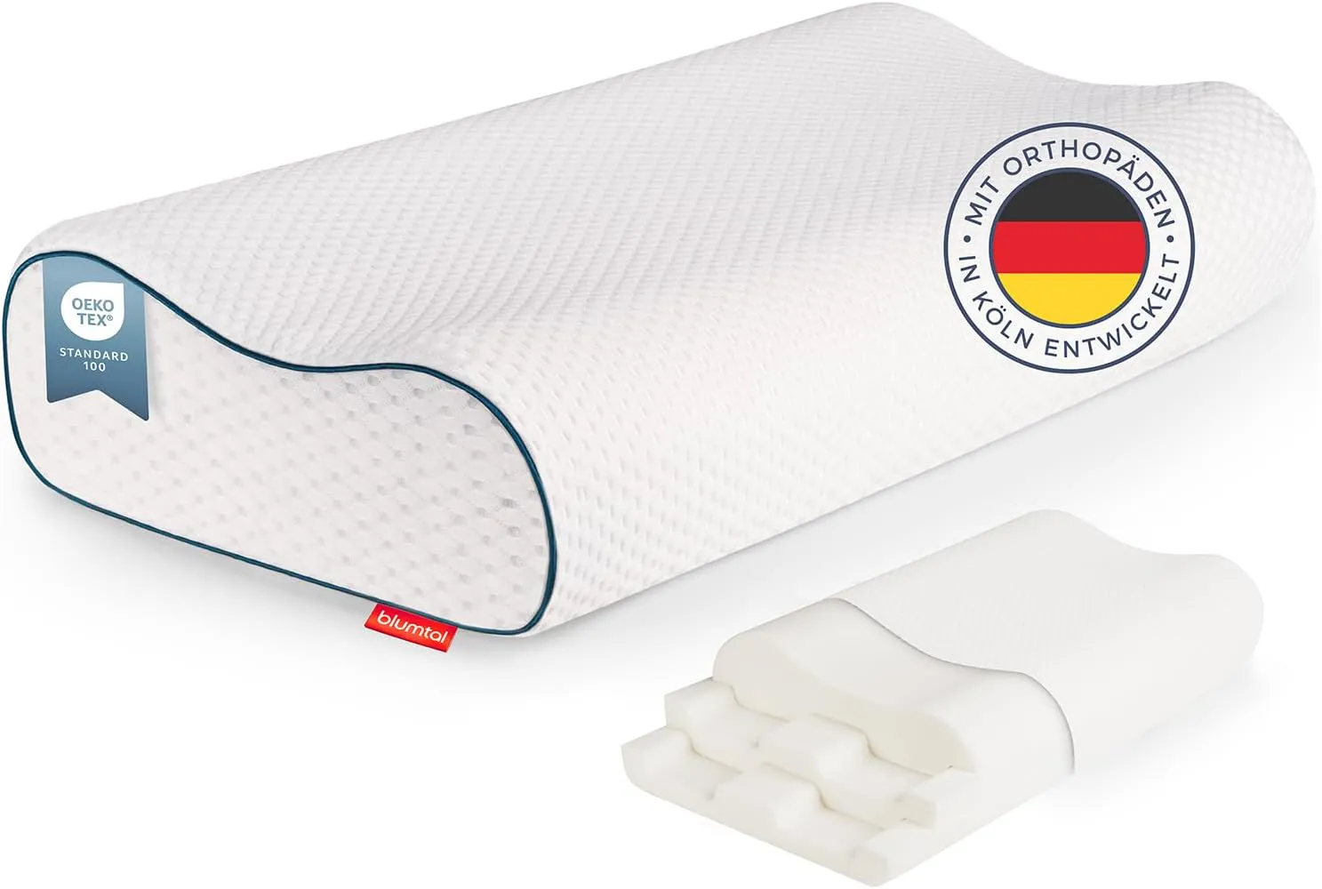 Bild von Blumtal orthopädisches Nackenstützkissen aus Memory Foam mit individueller Höhenanpassung
