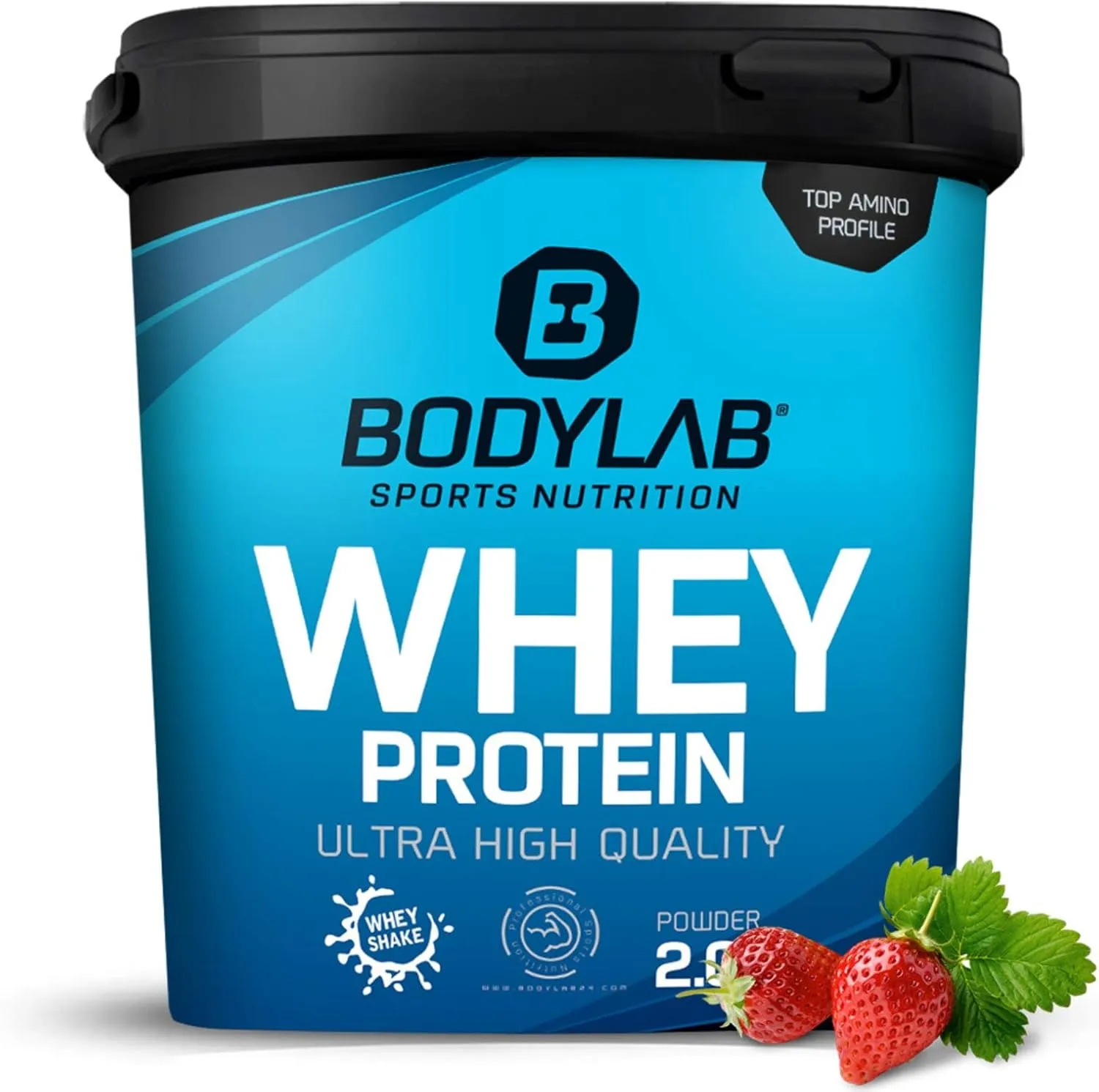 Bild von Bodylab24 Whey Protein Pulver in Erdbeergeschmack, 2 kg