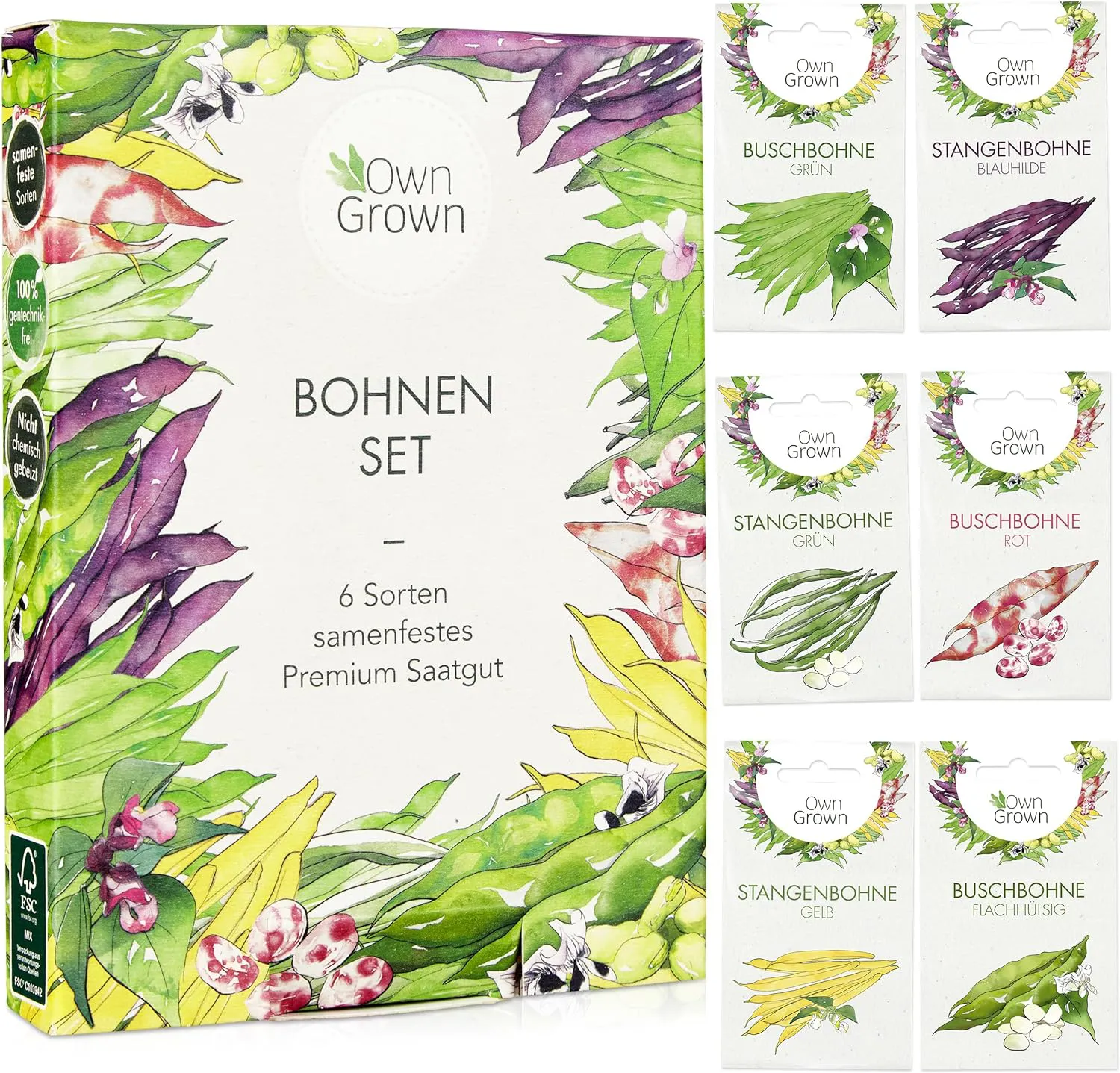 Bild von Bohnen Samen Set mit 6 köstlichen Sorten für Garten und Balkon von OwnGrown