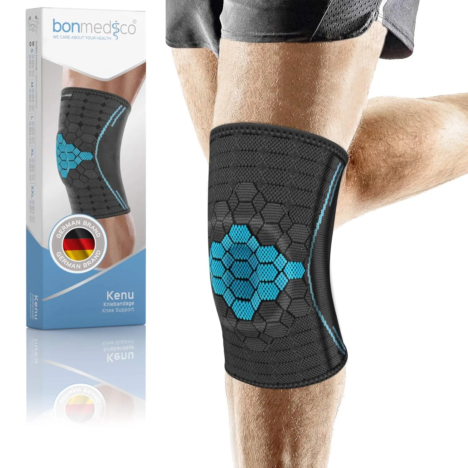 Bild von bonmedico Orthopädische Kniebandage für Damen und Herren in Grau, Größe L