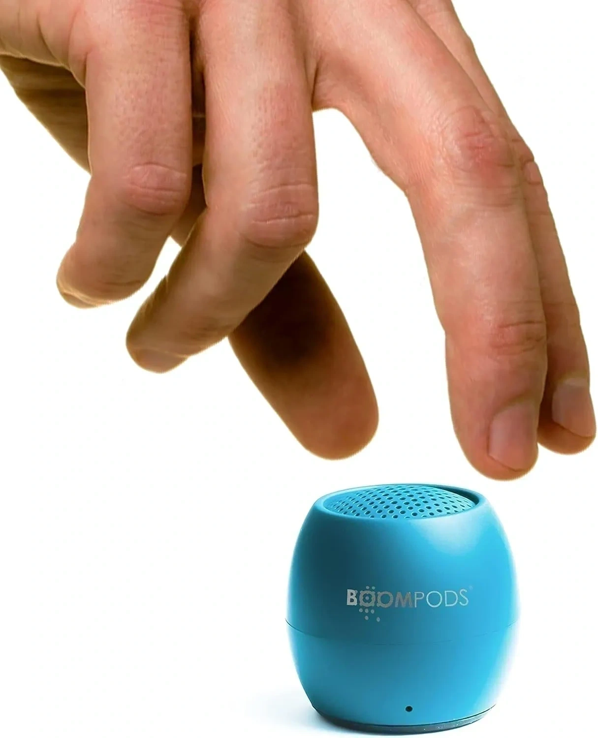 Bild von Boompods Zero Talk Mini tragbarer Bluetooth Lautsprecher mit Alexa, wasserdicht nach IPX6, 5 Stunden Spielzeit, ideal für Dusche und Reisen, in Blau