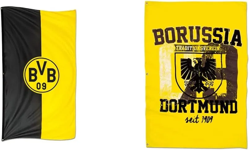 Bild von Borussia Dortmund Hissfahne im Hochformat mit den Maßen 100 x 200 cm