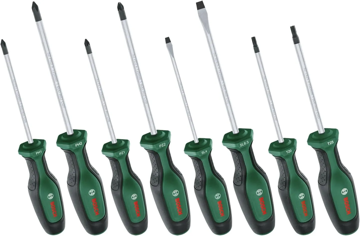 Bild von Bosch 8-teiliges Schraubendreher-Set aus hochwertigem S2-Stahl mit Softgrip und magnetischer Spitze