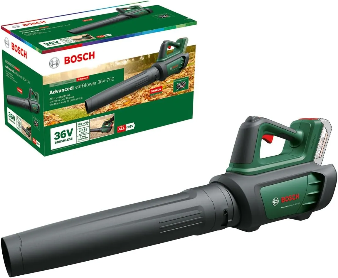 Bild von Bosch AdvancedLeafBlower 36V-750 Akku-Laubbläser ohne Akku, leicht und leistungsstark für große Flächen, Gewicht 2,8 kg