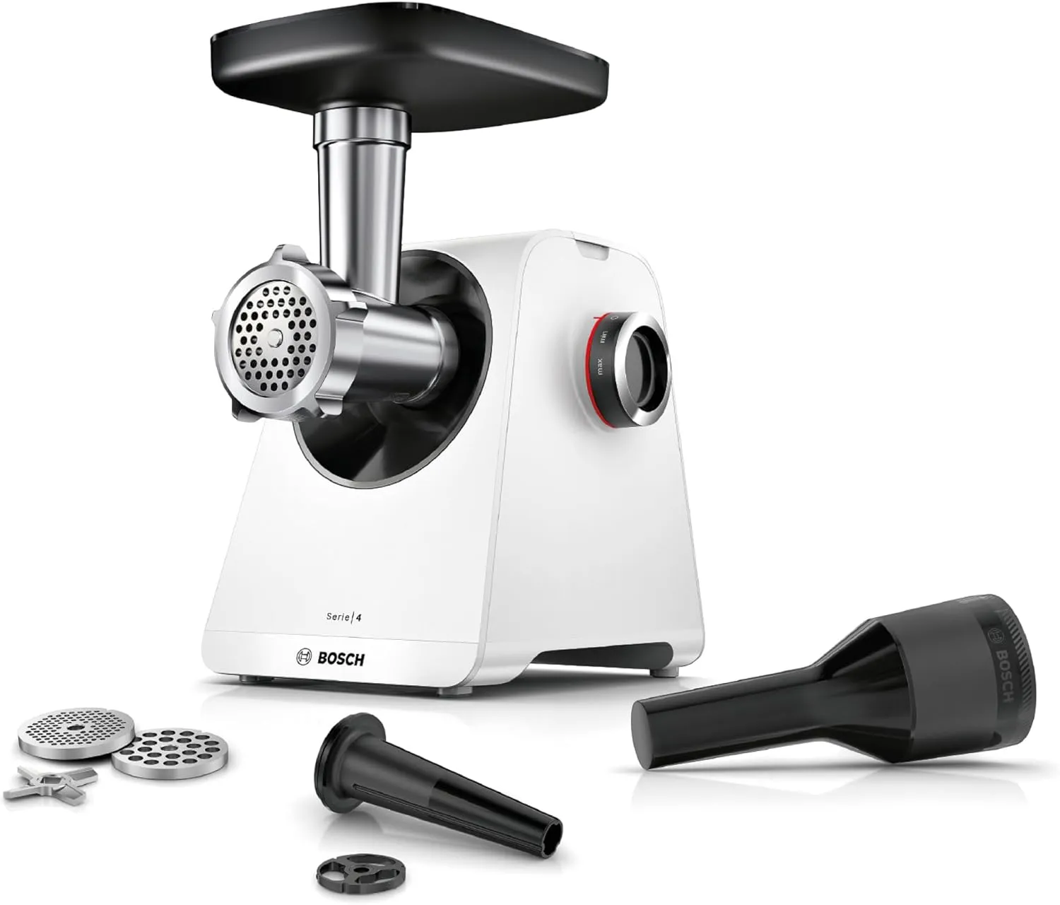 Bild von Bosch Fleischwolf MFWS420W Serie 4 in kompakter Bauweise mit 1900 Watt und 10 Jahren Motorgarantie