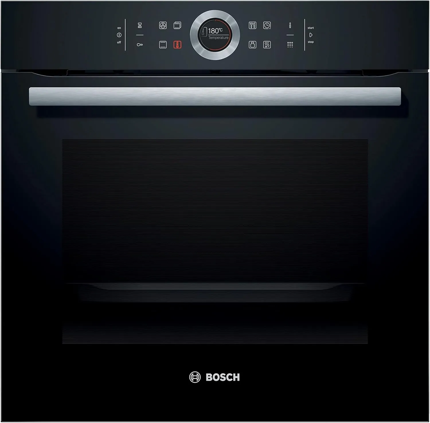 Bild von Bosch HBG675BB1 Serie 8 Einbau-Backofen mit Pyrolyse Selbstreinigung, 10 Automatikprogrammen, 4D Heißluft und TFT-Touchdisplay