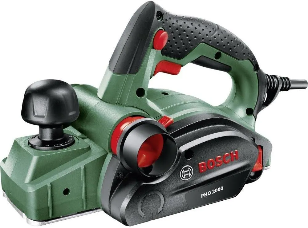 Bild von Bosch PHO 2000 Handhobel mit 680 Watt, 82 mm Hobelbreite und einstellbarer Spantiefe bis 2 mm