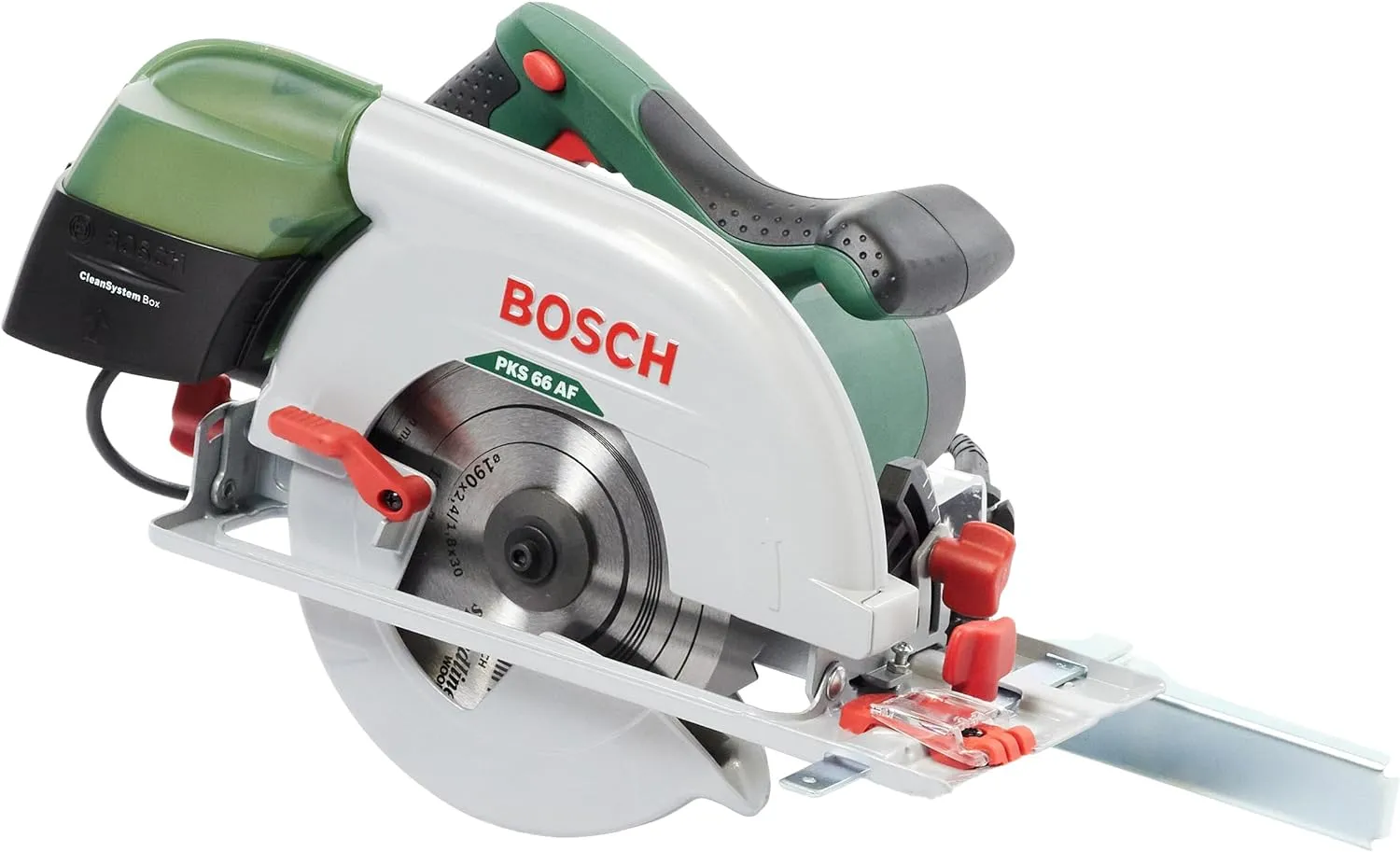 Bild von Bosch PKS 66 AF Kreissäge mit 1600 Watt und 66 mm Schnitttiefe, inklusive 3-teiligem Führungsschienenset
