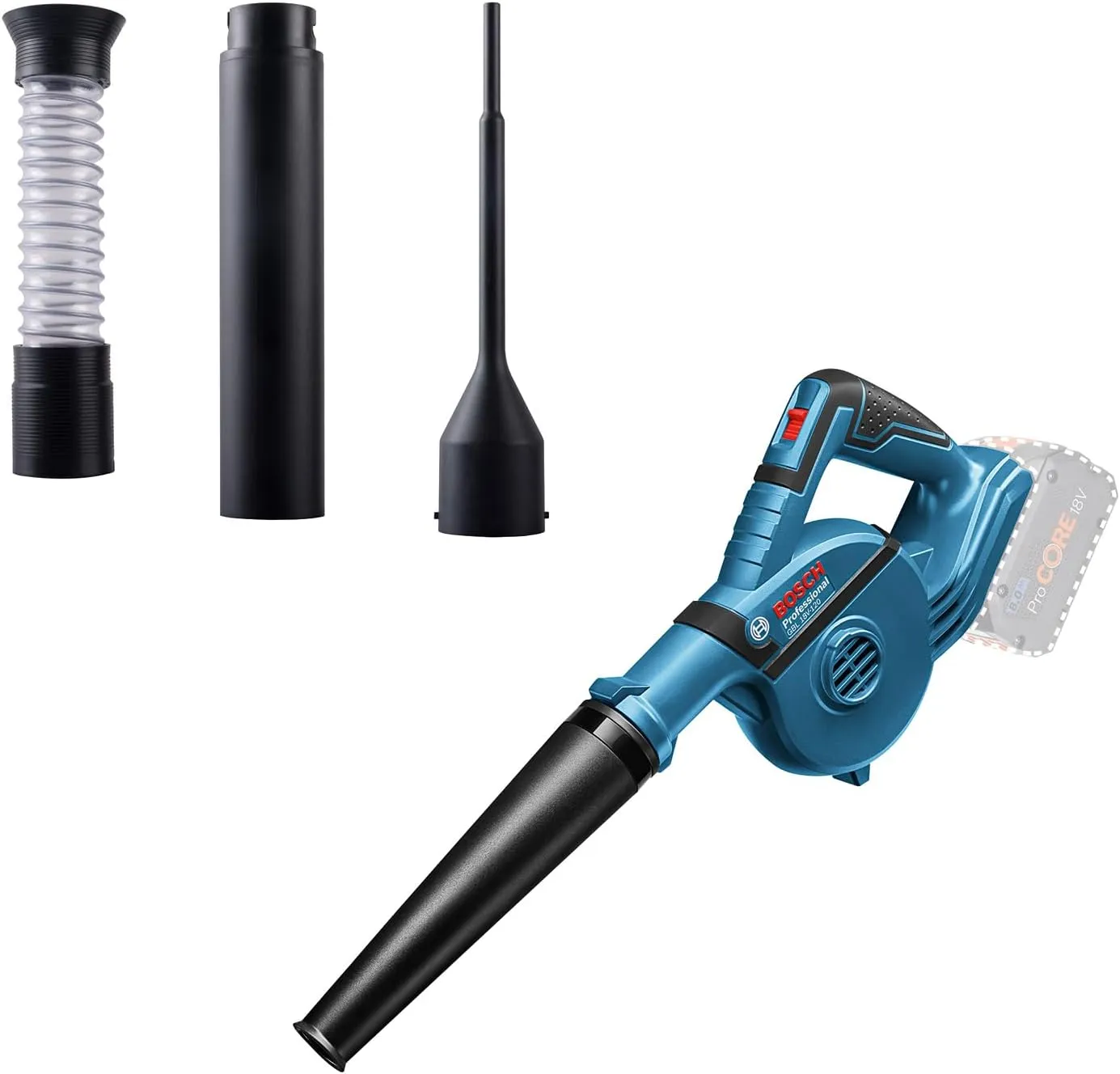 Bild von Bosch Professional GBL 18V-120 Akku Gebläse mit 4 Aufsätzen und Staubauffangbehälter (ohne Akku und Ladegerät)
