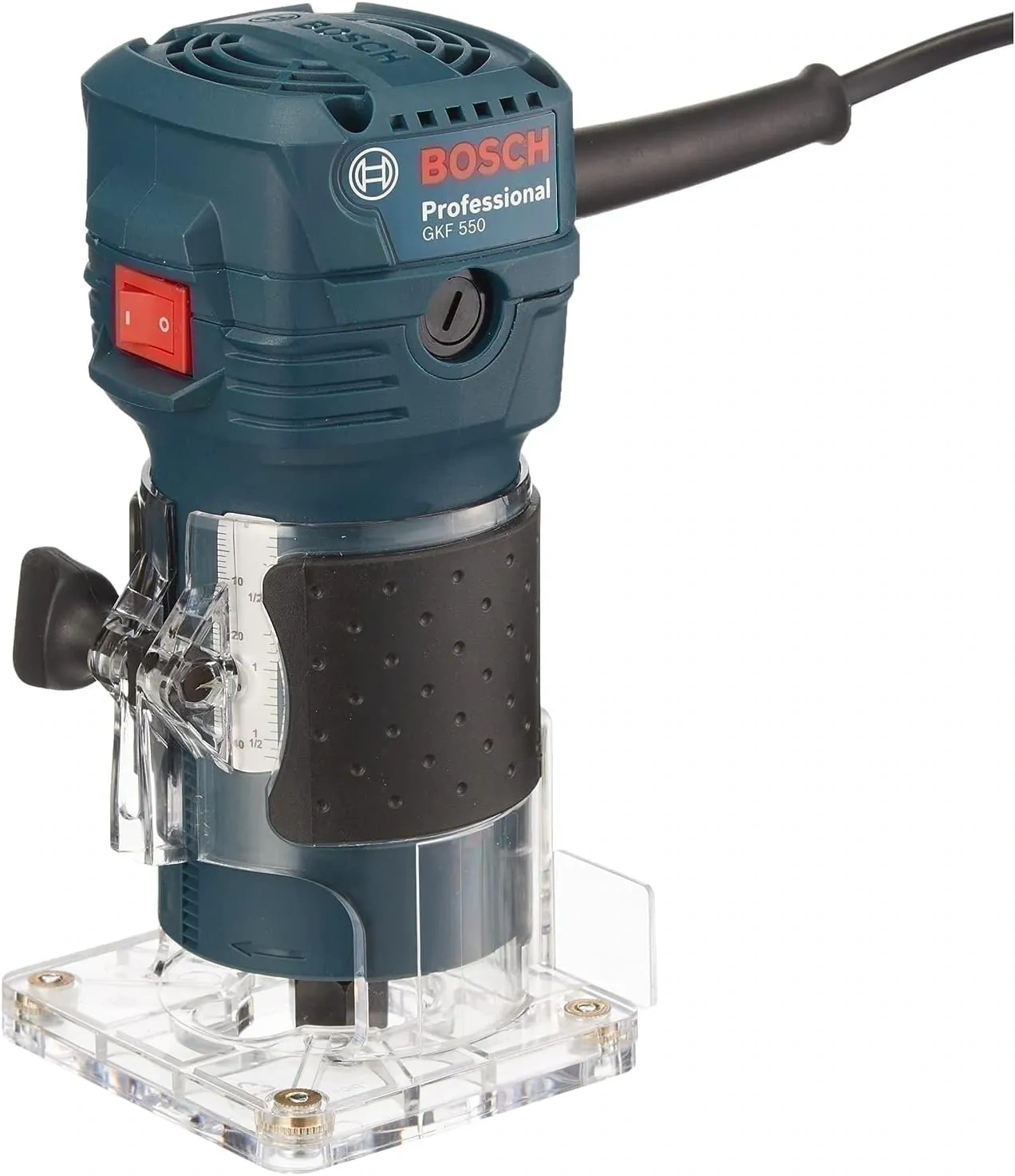 Bild von Bosch Professional GKF 550 Kantenfräse mit Parallelanschlag und Rollenführung im Karton
