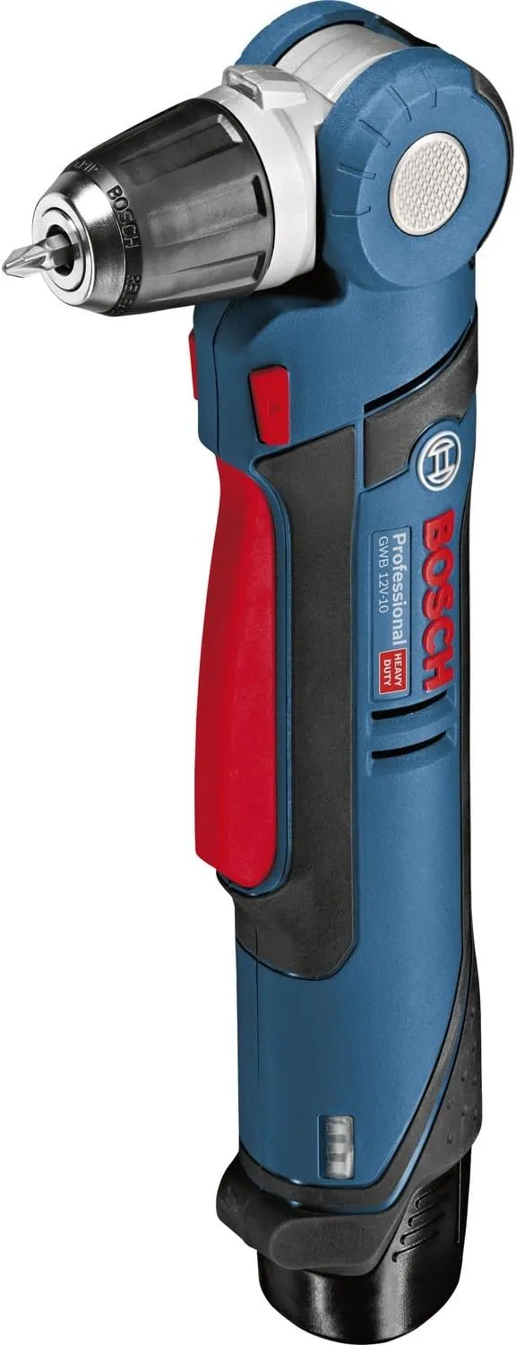 Bild von Bosch Professional GWB 12V-10 Akku Winkelbohrmaschine mit zwei 2.0 Ah Akkus und Schnellladegerät in L-BOXX