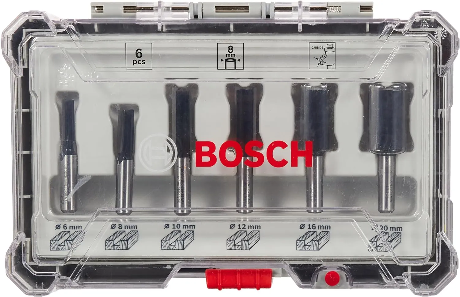 Bild von Bosch Professional Nutfräser Set mit 6 Teilen für Holz und 8 mm Schaft