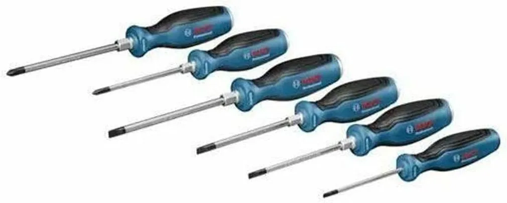 Bild von Bosch Professional Schraubendreher Set mit 6 Teilen, inklusive Kreuz- und Schlitzschraubenziehern in verschiedenen Größen