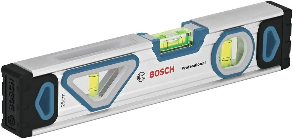 Bild von Bosch Professional Wasserwaage 25 cm aus Aluminium mit Magnet und robusten Endkappen