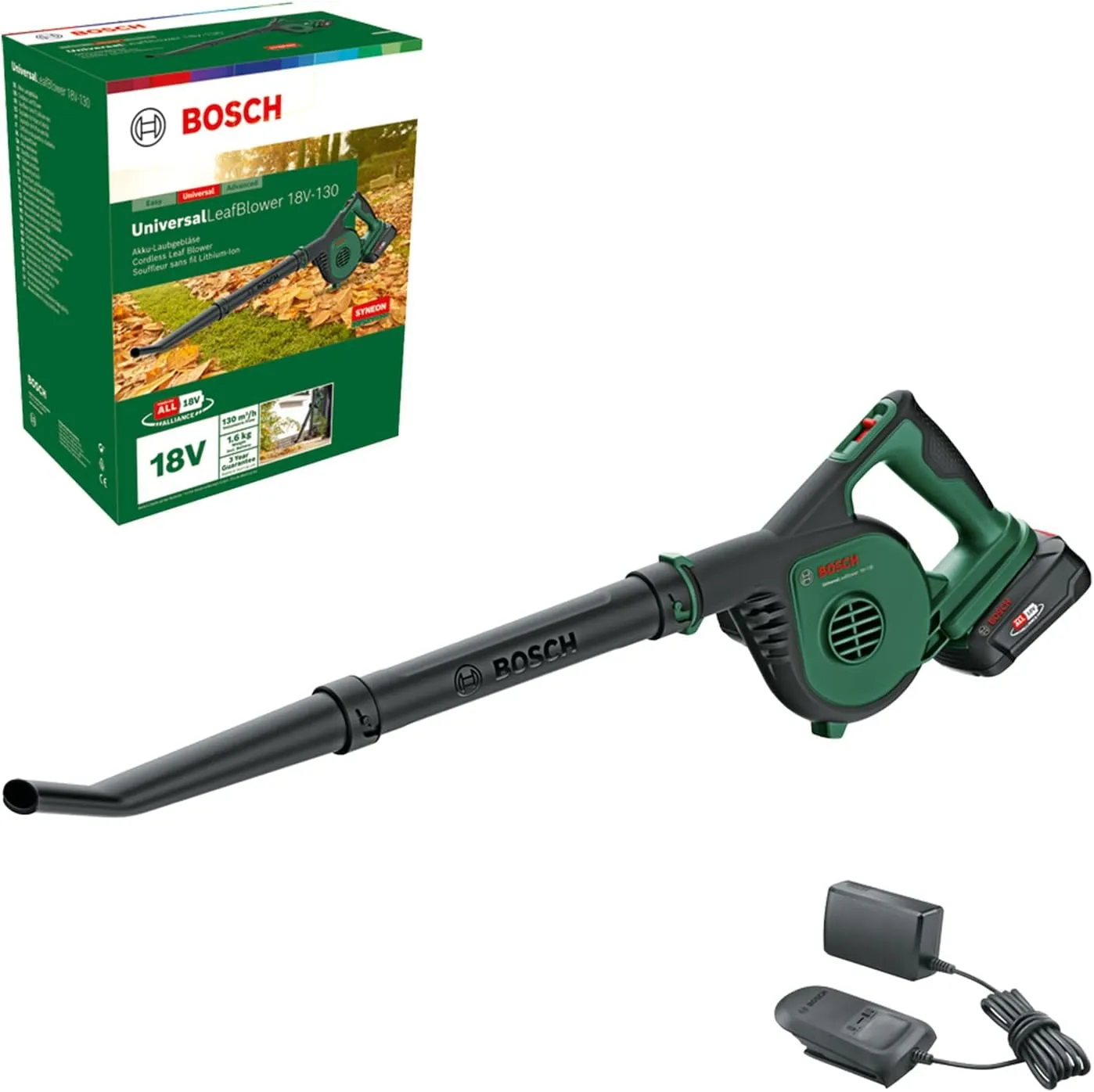 Bild von Bosch UniversalLeafBlower 18V-130 Akku-Laubbläser mit 2,5 Ah Akku und Ladegerät
