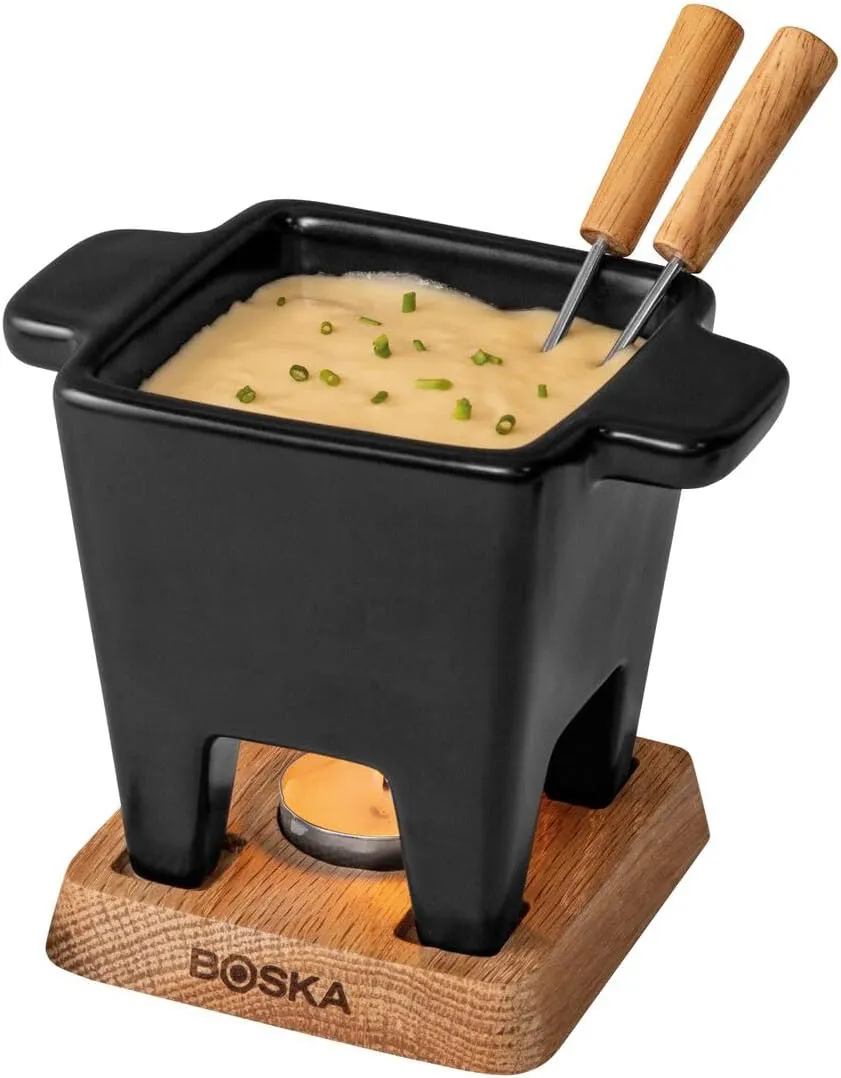 Bild von Boska Käsefondue Set für zwei Personen mit 300 ml Inhalt und Fonduegabeln, mikrowellen- und spülmaschinenfest