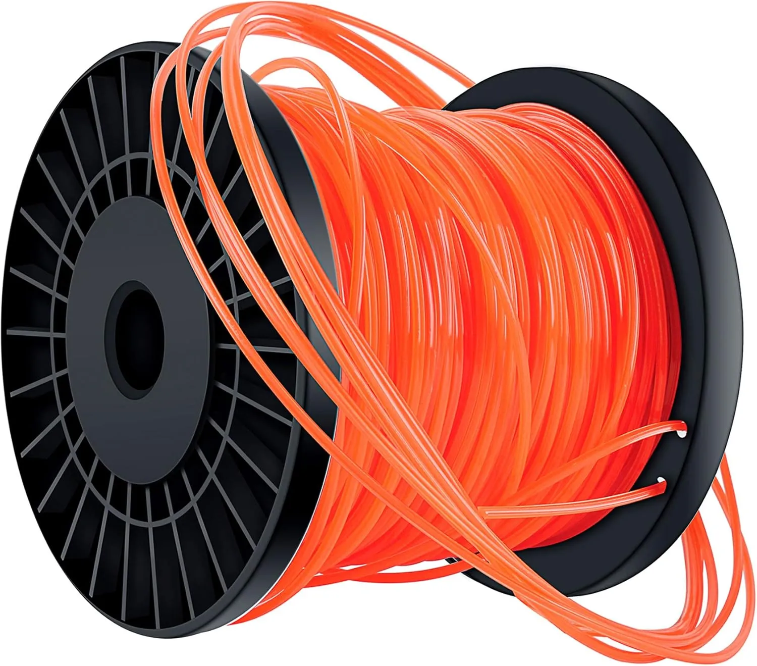 Bild von Bosuya Trimmerfaden 2,4 mm x 100 m in Orange Rot, 5-Kant Nylon für Rasentrimmer