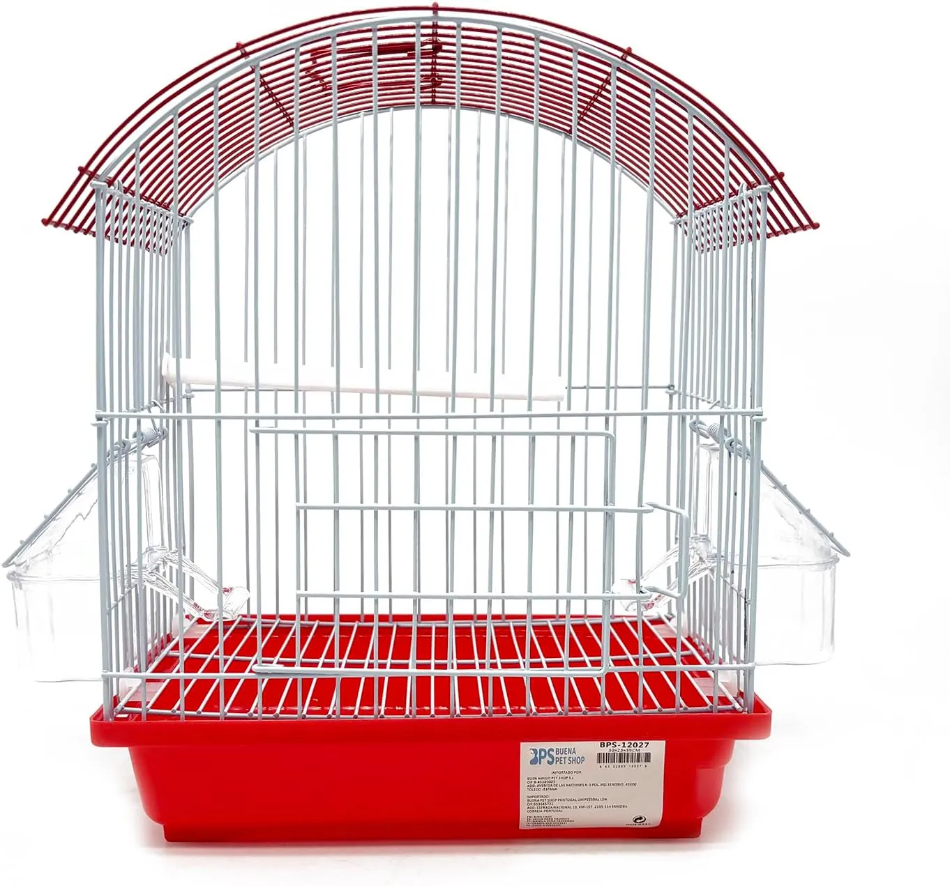 Bild von BPS Vogelkäfig aus Metall für Wellensittiche und Kanarienvögel mit Futternapf und Tränke, Modell BPS-12027
