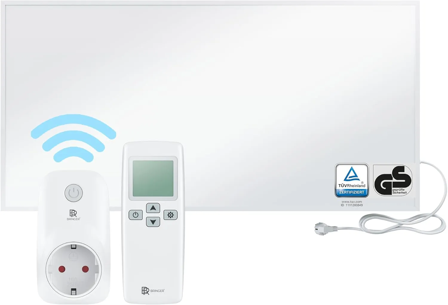 Bild von BR Bringer Infrarotheizung 1200 Watt mit Smart Thermostat und Fernbedienung in Weiß