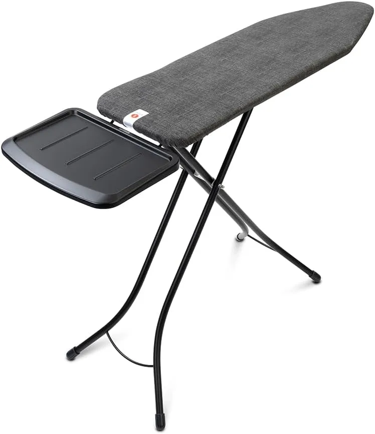 Bild von Brabantia Bügelbrett B mit extra großem Metallständer, höhenverstellbar, für Dampferzeuger, in Denim Black, Maße 124 x 38 cm