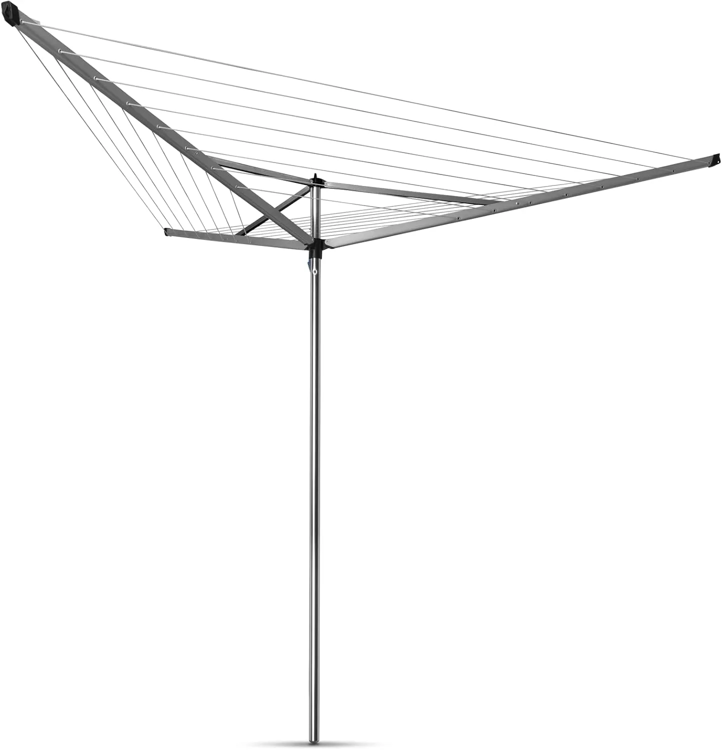 Bild von Brabantia Essential Wäschespinne mit 30 m UV-beständiger Leine in Metallic Grey, Durchhangfrei und stabiler Aufhängeöse, Ø 271 cm