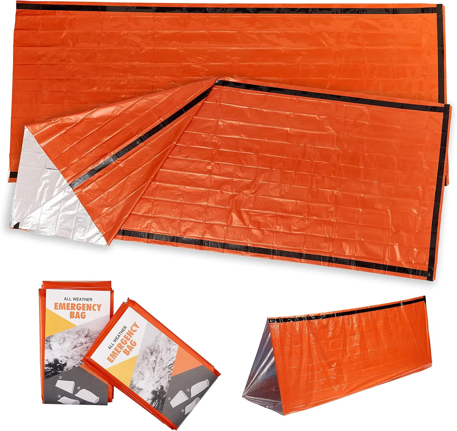 Bild von Bramble 2er Set ultraleichte und wasserdichte Notfall Biwaksäcke 213x91 cm