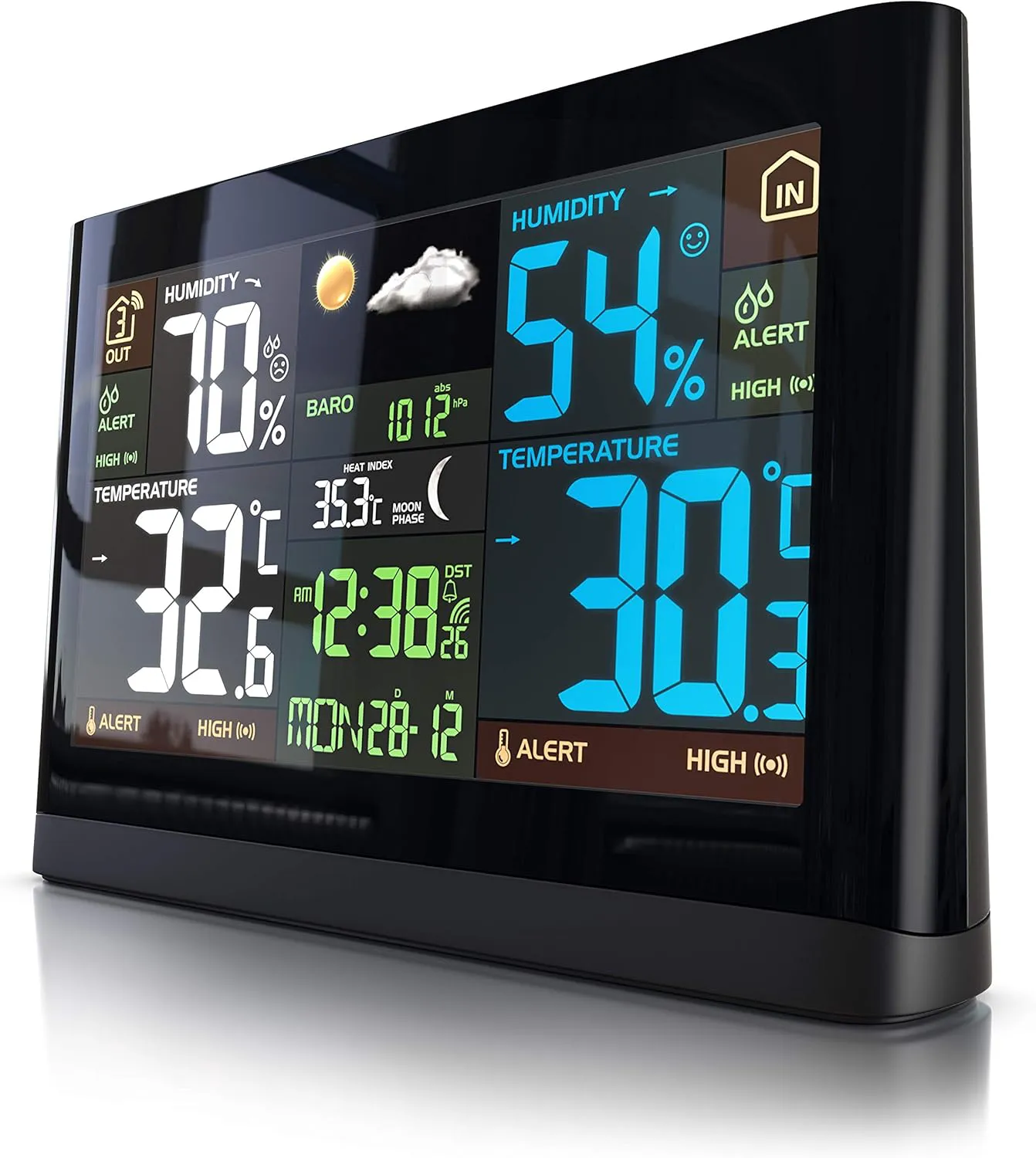 Bild von Brandson Wetterstation mit Farbdisplay und Außensensor, DCF Empfang, Innen- und Außentemperatur, Luftdruck und Temperaturtrend