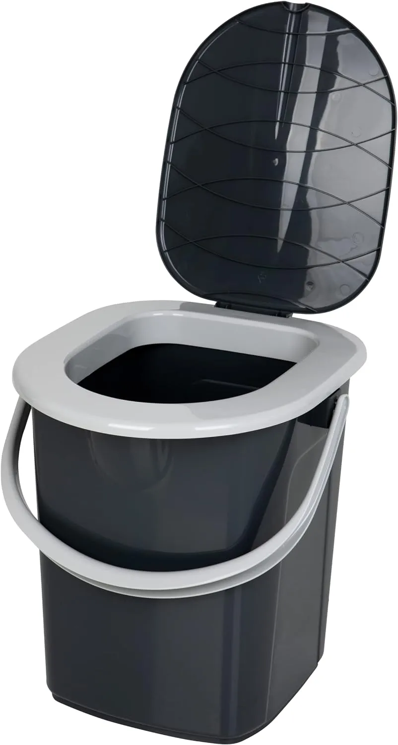 Bild von BranQ mobile Campingtoilette aus 100% recyceltem Kunststoff mit 22 Litern Volumen und einer Tragkraft von bis zu 120 kg in ECO Anthrazit