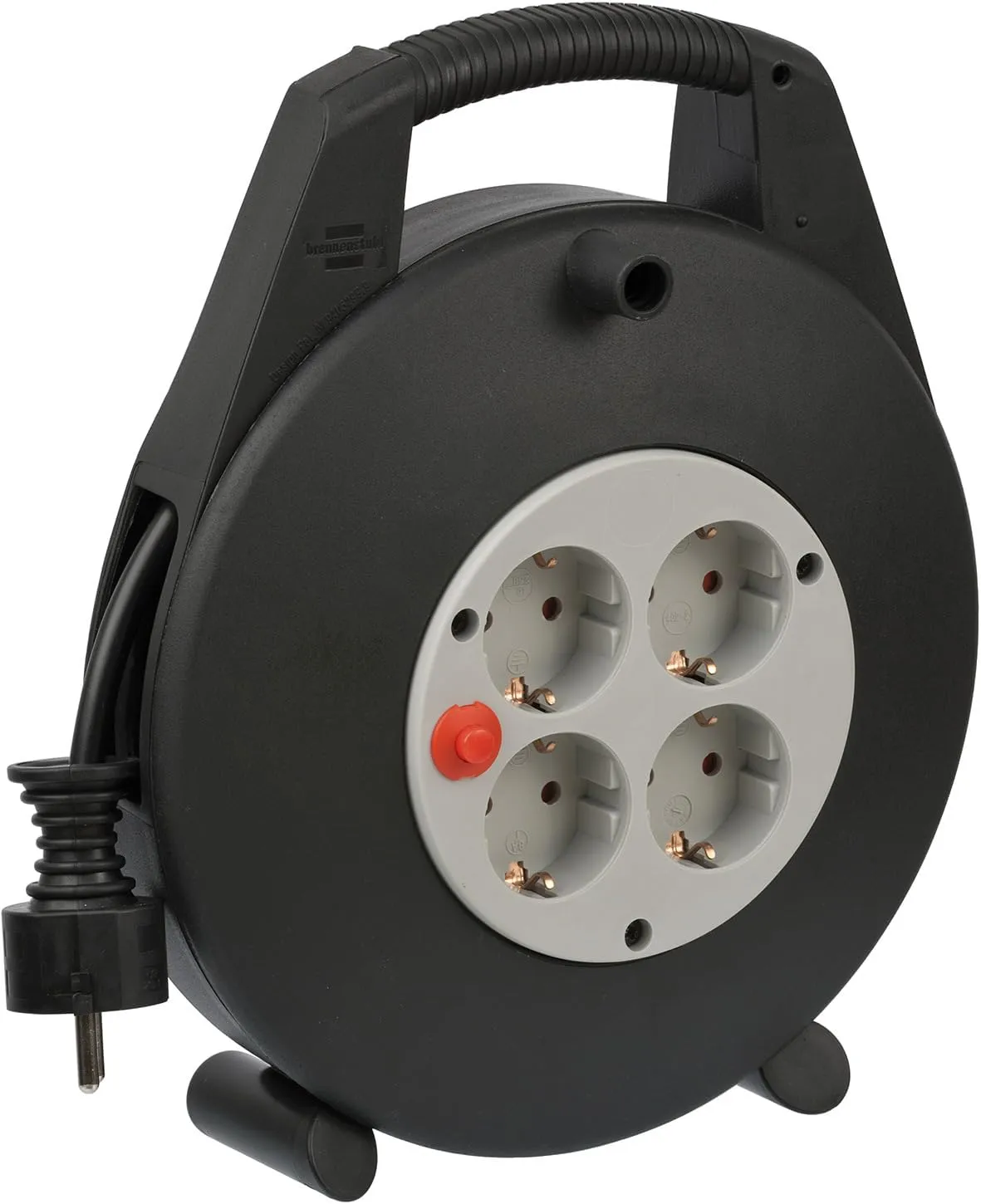 Bild von Brennenstuhl Vario Line Kabelbox mit 4 Steckdosen und 10 m Kabel in Schwarz/Grau, Made in Germany